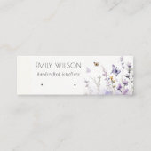 Chique Lila Wildflower Oorbel Stud Hoop Display Mini Visitekaartje (Voorkant)