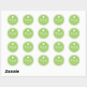Chique lime groen monogram bruiloft stickers of ze (Vel)