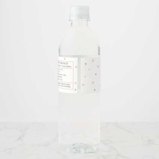 Chique Llama Blush Roze Bloemen Verjaardagsfeestje Waterfles Etiket (Achterkant)