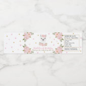 Chique Llama Blush Roze Bloemen Verjaardagsfeestje Waterfles Etiket (Enkel label)