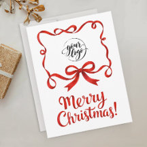 Chique Logo Rode Kerst Bedrijfs Lint Script