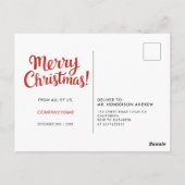 Chique Logo Rode Kerst Bedrijfs Lint Script Briefkaart (Achterkant)