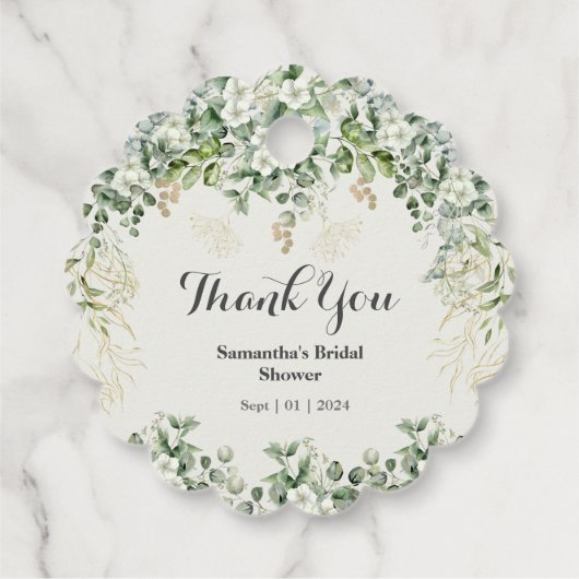 Chique Loof Weelderigheid: Botanische Trouw Favor  Bedankjes Labels (Achterkant)
