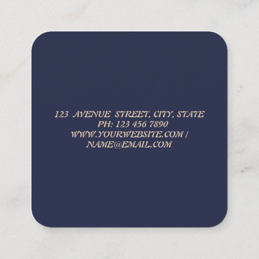 Chique Lotus Bloem Faux Gouden Penseelstreek Vierkante Visitekaartje (Achterkant)