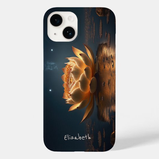 Chique Lotusbloem Donker Case-Mate iPhone Case (Achterkant)