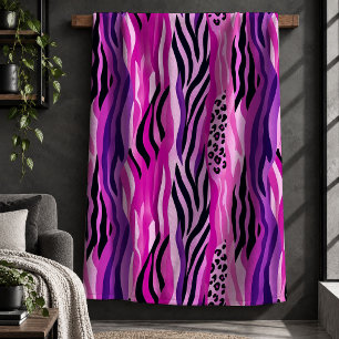 Chique Luipaard Heet Roze Paarse Deken Design