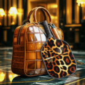 Chique Luipaard Print en Goud Monogram Pickleball Paddle