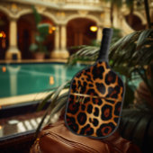 Chique Luipaard Print en Goud Monogram Pickleball Paddle