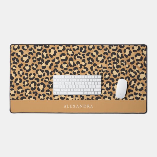 Chique luipaard print gepersonaliseerd bureaumat (Keyboard & Muis)