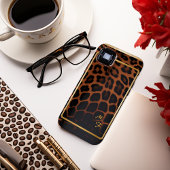 Chique luipaard-print monogram Case-Mate iPhone case