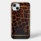 Chique luipaard-print monogram Case-Mate iPhone case (Achterkant)
