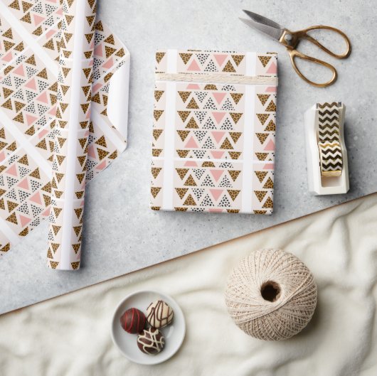 Chique Luipaard & Roze Driehoek Patroon Cadeaupapier (Crafts)