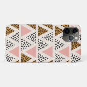 Chique Luipaard & Roze Driehoek Patroon Case-Mate iPhone Case (Achterkant (horizontaal))