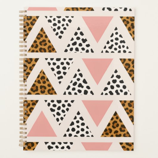 Chique Luipaard & Roze Driehoek Patroon Planner (Voorkant)