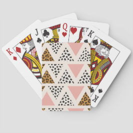 Chique Luipaard & Roze Driehoek Patroon Pokerkaarten