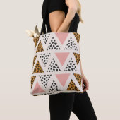 Chique Luipaard & Roze Driehoek Patroon Tote Bag (Dichtbij)