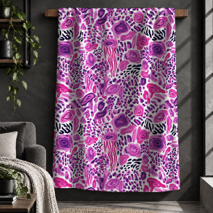 Chique Luipaard Tijger Magenta Heet Roze Deken Kun