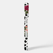 Chique Luipaardprint Bloem Hoesje met Rozen (Achterkant / Rechts)