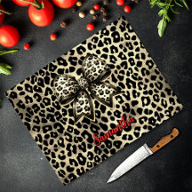 chique luipaardprint coquette strikje monogram