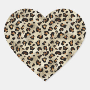 Chique Luipaardprint Dierenprint Wilde Kat Patroon Hart Sticker