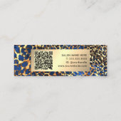 Chique Luipaardprint Gouden Glitters Luxe QR-code Mini Visitekaartje (Achterkant)