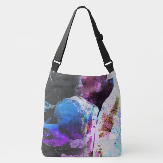 Chique luxe bloemenkunst Abstract Crossbody Tas (Voorkant)