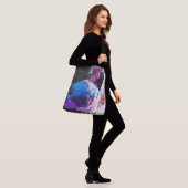 Chique luxe bloemenkunst Abstract Crossbody Tas (Op model)