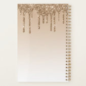 Chique luxe glitter druppels goud 2025 planner (Achterkant)