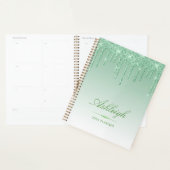 Chique luxe glitter druppels groen 2024 planner (Display)