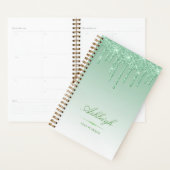 Chique luxe glitter druppels groen 2024 planner (Display)