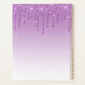 Chique luxe glitter druppels paars 2024 planner (Achterkant)