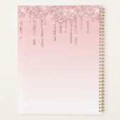 Chique luxe glitter druppels roze 2024 planner (Achterkant)