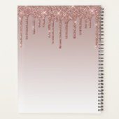 Chique luxe glittersprikkels roze goud 2024 planner (Achterkant)