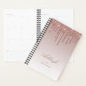 Chique luxe glittersprikkels roze goud 2024 planner (Display)