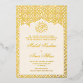 Chique Luxe Goud geometrisch Islamitisch Moslim Br Folie Uitnodiging (Voorkant)