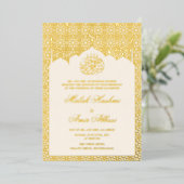 Chique Luxe Goud geometrisch Islamitisch Moslim Br Folie Uitnodiging (Staand Voorkant)