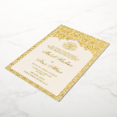 Chique Luxe Goud geometrisch Islamitisch Moslim Br Folie Uitnodiging (Gedraaid)