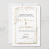 Chique luxe goud glitter gebladerte Bruiloft Kaart (Voorkant)