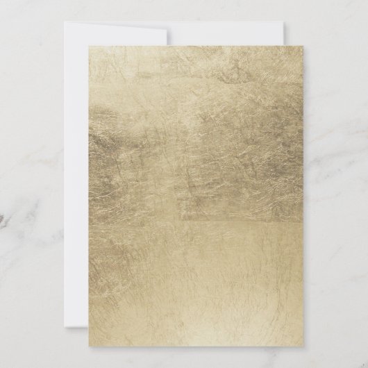 Chique luxe goud glitter gebladerte Bruiloft Kaart (Achterkant)