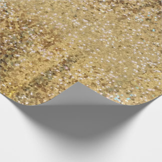 Chique luxe gouden glitter lovertjes cadeaupapier