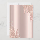 Chique luxe roze gouden glitters druppels Bewaar d Save The Date (Achterkant)
