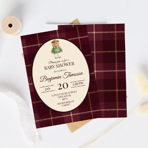 Chique Luxe Teddybeer Baby Shower Kaart