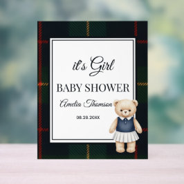 chique luxe teddybeer babyshower acryl bord