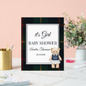 chique luxe teddybeer babyshower acryl bord (Huwelijk)