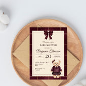 Chique luxe teddybeer babyshower kaart