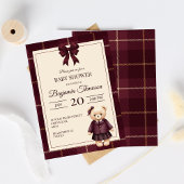 Chique luxe teddybeer babyshower kaart