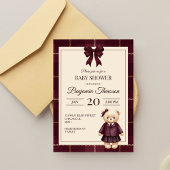 Chique luxe teddybeer babyshower kaart