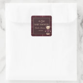 Chique luxe teddybeer babyshower vierkante sticker (Tas)