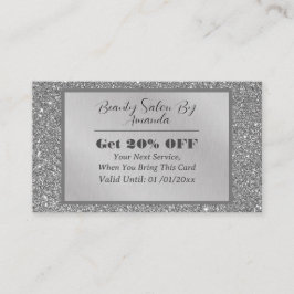 Chique luxe zilveren folie Glitter Glamoureuze Sal Kortingskaartje