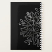 Chique Luxe Zwart en Wit Sierlijk Monogram  Planner (Achterkant)